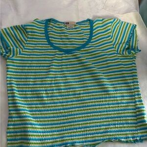 Striped Blue and Green  woman